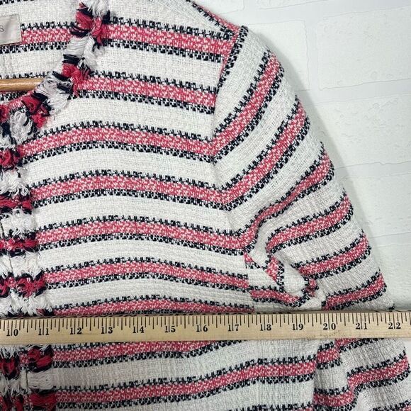 Talbots Womens Jacket size 16 Petite Striped Cotton Blend - Picture 7 of 14